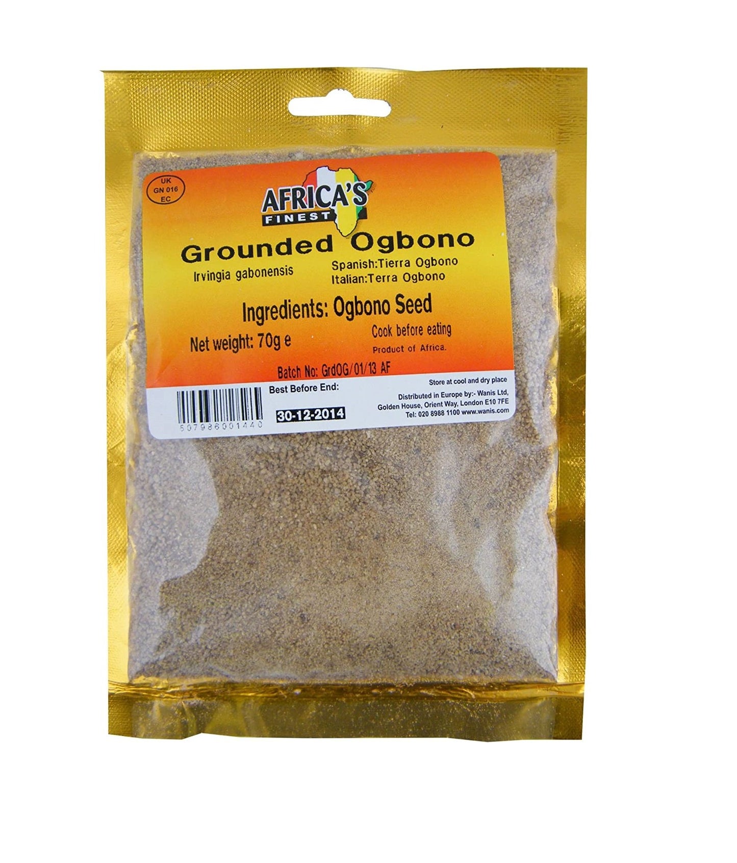 Africa's Finest Ground Ogbono 70g Box of 10 African - Ingredients Asetena Pa