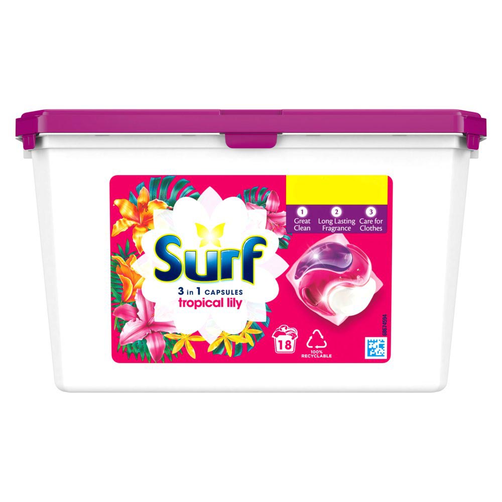 Surf Washing Capsules Tropical Lily 18 Wash-Food