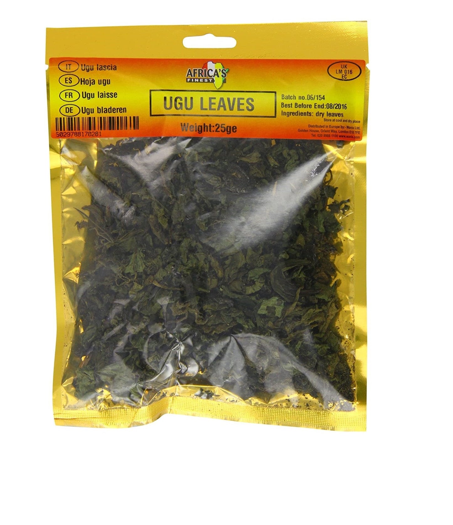MASAfrica's Finest Ugu Leaves 25g Box of 10-Fd