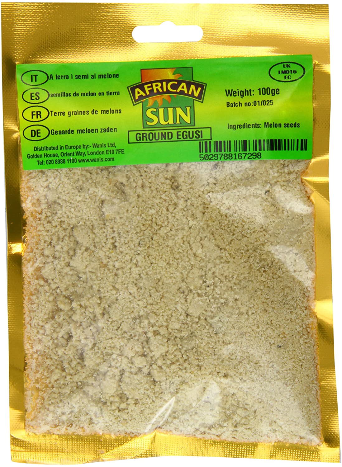 African Sun Ground Egusi 100g African - Ingredients Asetena Pa