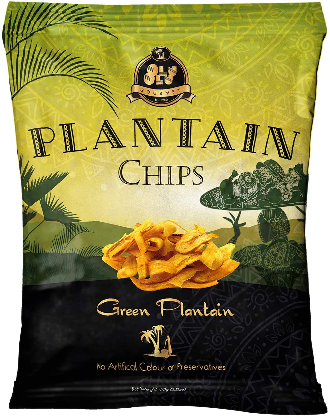 MASOlu Olu Plantain Chips Green 60g-Fd