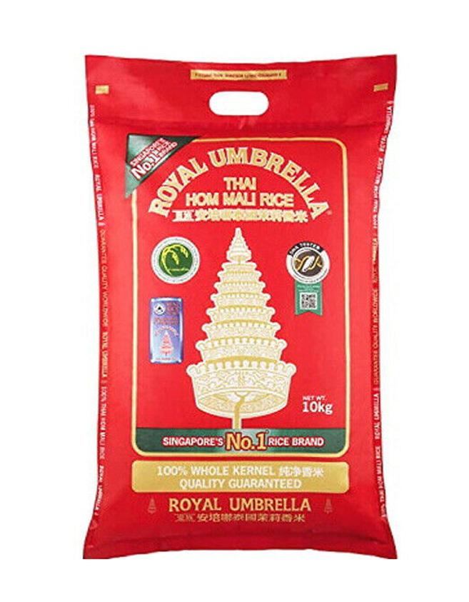 MASRoyal Umbrella Thai Jasmine Rice 10Kg Box of 1-Fd Rice - Fragrant Asetena Pa