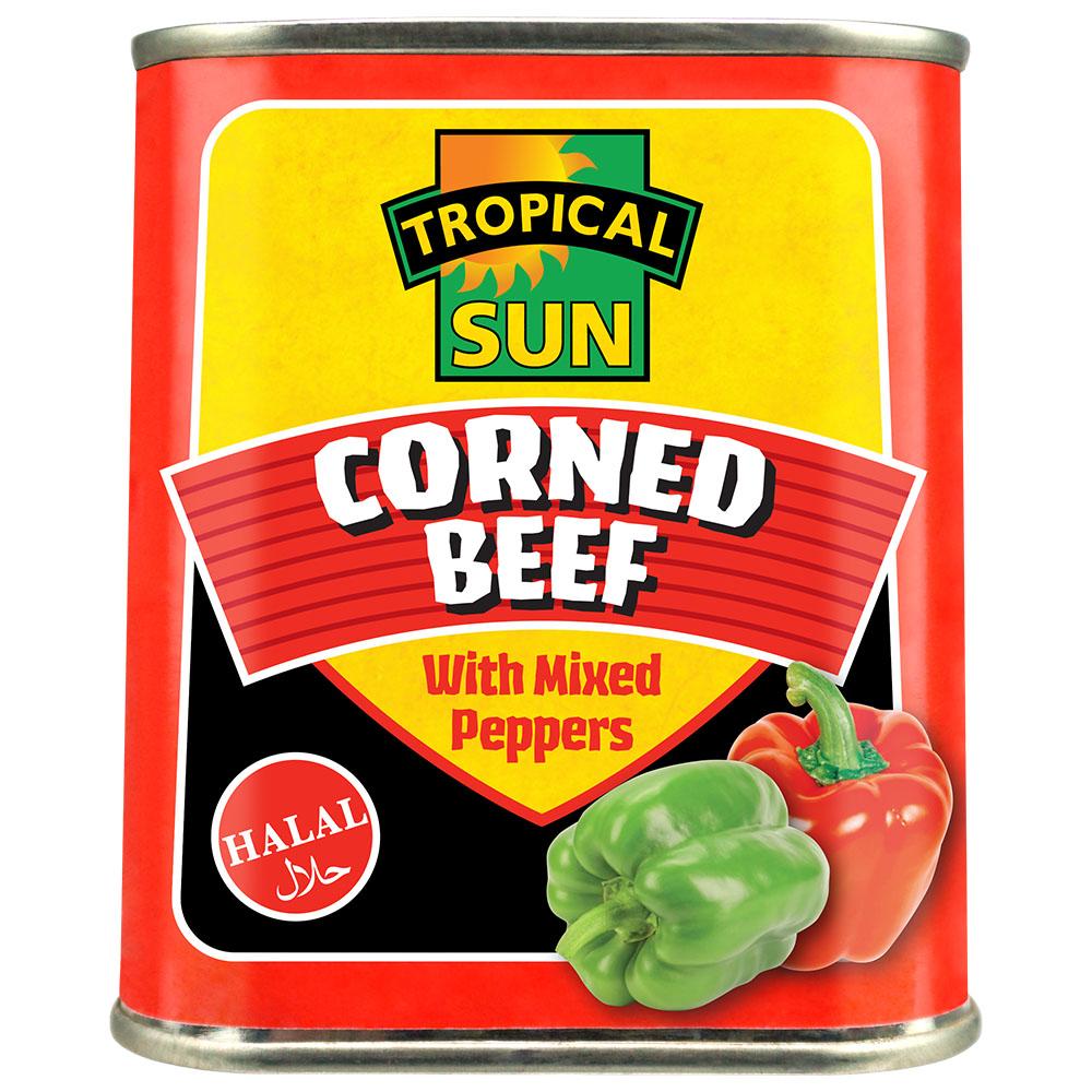 SKTropical Sun Corned Beef Mixed Peppers Halal 340g