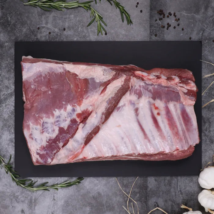 MASFresh Raw Pork Belly (Bone In - Rind On) (Price Per Kg) Box Approx. 10kg-Food