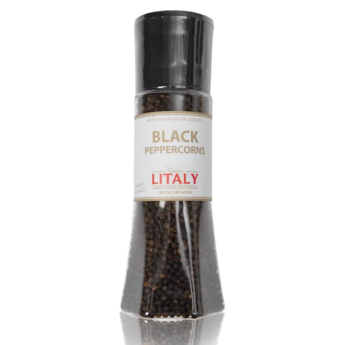 Litaly Black Pepper Corns with Grinder 1 x 210g