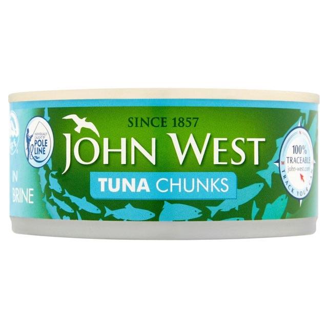 MASJohn West Tuna Chunks in Brine 200g Box of 8-Fd