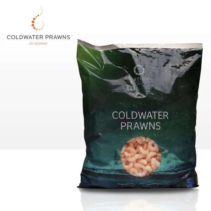 Norwegian IQF Cooked & Peeled Atlantic Coldwater Prawns 1 x 2kg Cooked Prawns Asetena Pa
