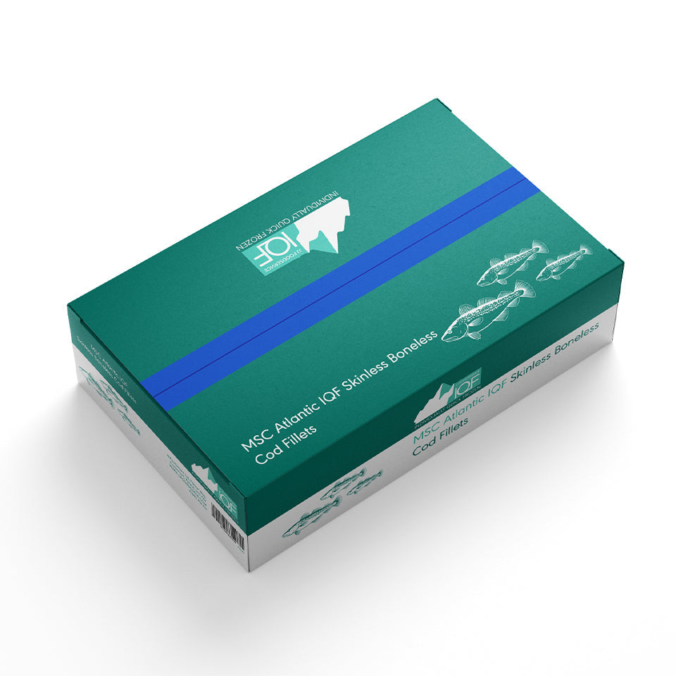 MASJJ MSC Atlantic IQF Skinless Boneless Cod Fillets (6-7oz) 1x20-Food