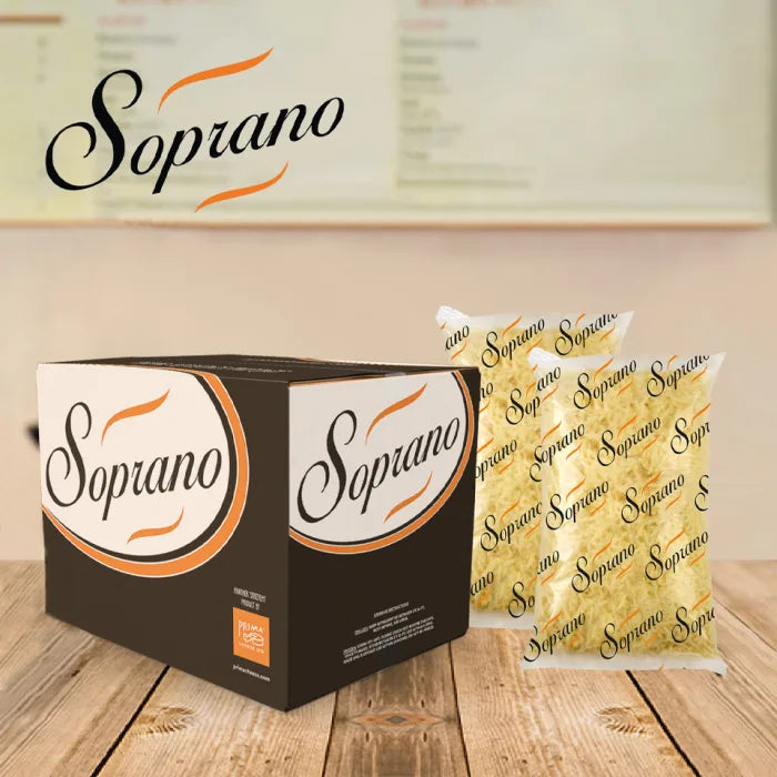 Soprano Grated 8020 with Cheddar 6 x 1.8kg