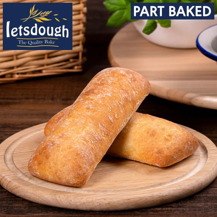 MASLetsdough Part Baked Ciabatta (17.5 cm)- 30 x 125g-Food