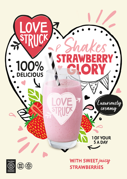 Love Struck MILKSHAKE Strawberry Glory 25x160g