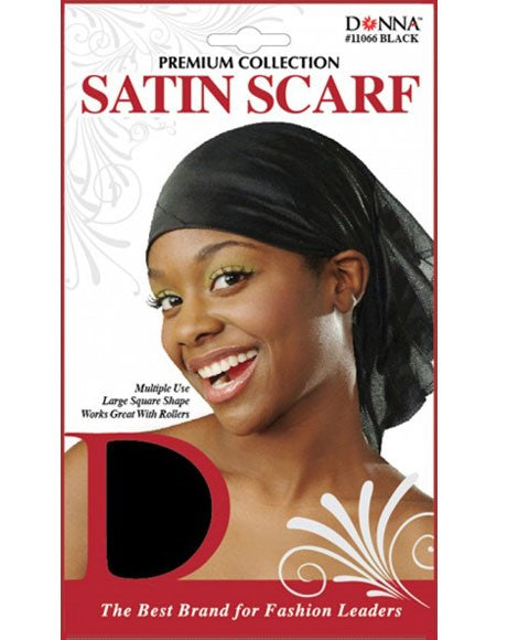 PREMIUM COLLECTION SATIN SCARF 11066 BLACK Durags and Caps Asetena Pa 
