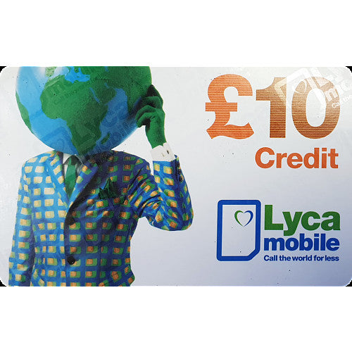 Lyca Top Up Voucher £10   Sgl × 10