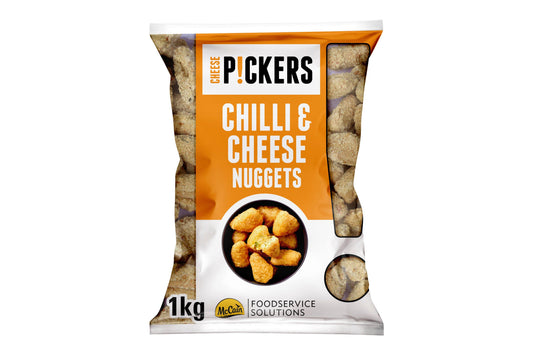 Cheese Pickers Chilli & Cheese Nuggets 1 x 1kg BS Ready Meal Asetena Pa Cheese Pickers Chilli & Cheese Nuggets 1kg Snack or Side Meal