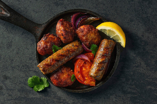 Shicken Mixed Grill Pack 3 x 1kg / 3 x 960g Ready Meal Bundles Asetena Pa Shicken Mixed Grill Pack Vegan Tikka & Seekh Kebabs 3 x 1kg