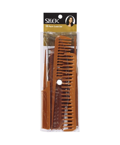 SLEEK COMB SET Pack of 10 Hair Brushes and Combs Asetena Pa 