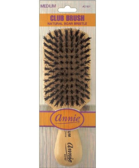 ANNIE NATURAL BOAR BRISTLE MEDIUM CLUB BRUSH 2161 Hair Brushes and Combs Asetena Pa 