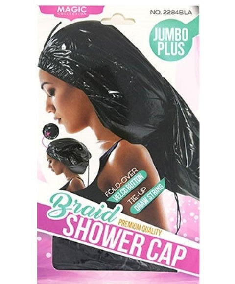 MAGIC COLLECTION BRAID JUMBO PLUS SHOWER CAP 2284  Color Black Durags and Caps Asetena Pa 