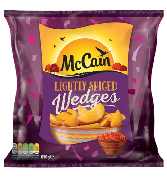 McCain Spicy Wedge UNIT 8x650g . Packed 2 units to a case.
Unit Weight: 5.20 Kilos.