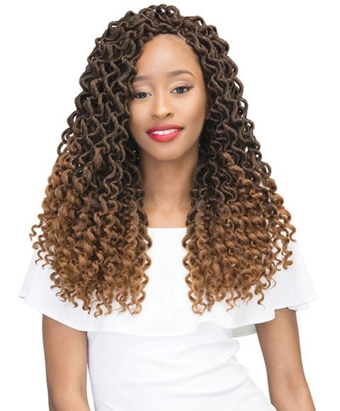 2 X MAMBO SYN CURLY BOHEMIAN LOCS 18 Color T1B/Burg Hair for Braid Extensions Asetena Pa 