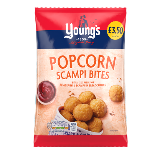 PM£3.50 Youngs Popcorn Scampi Bites 12x300g
