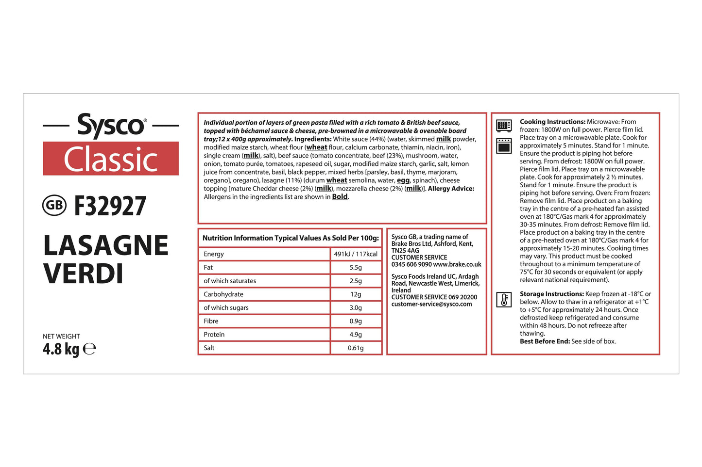 Brakes Children's Pasta Bolognaise 12 x 250g Ready Meals Asetena Pa 