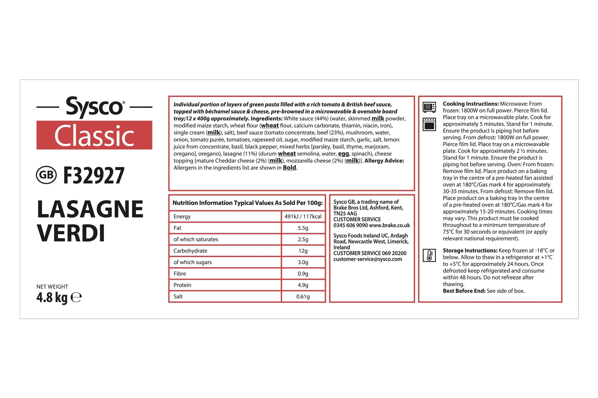 Brakes Children's Pasta Bolognaise 12 x 250g Ready Meals Asetena Pa 