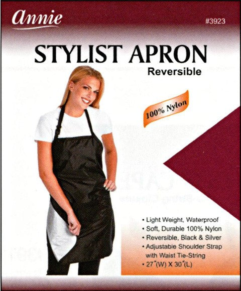 ANNIE STYLIST REVERSIBLE APRON 3923  Color Black Salon Accessories Asetena Pa 