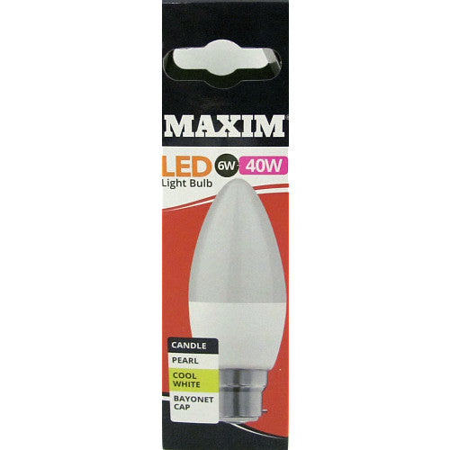 Maxim Led Bc Candle Wht 40W   40W × 10 × 1