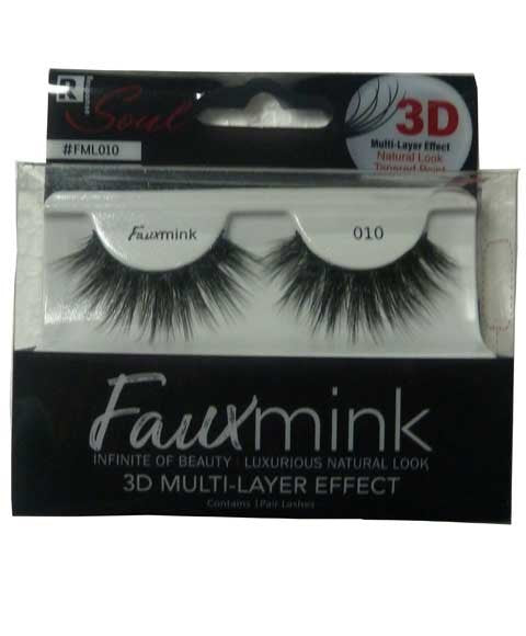 RESPONSE SOUL FAUX MINK 3D EFFECT EYELASH 010  Color Black Eye Makeup Asetena Pa 