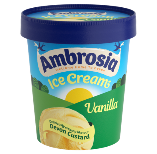 Ambrosia Vanilla Custard Ice Cream Tub 6x475ml Mixed Frozen foods Asetena Pa 