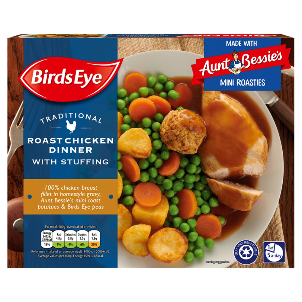 Birds Eye Traditional Roast Chicken Dinner Ready Meal 400G   400g × 6