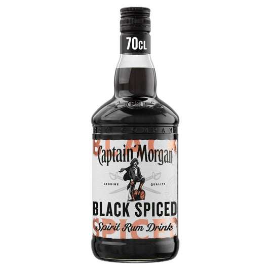 Captain Morgan Black Spiced Rum Spirit 40% vol 70cl Bottle   70Cl × 1