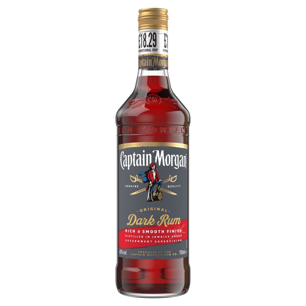 Captain Morgan Dark Rum 40% vol 70cl £18.29 PMP 06x01   70Cl × 6