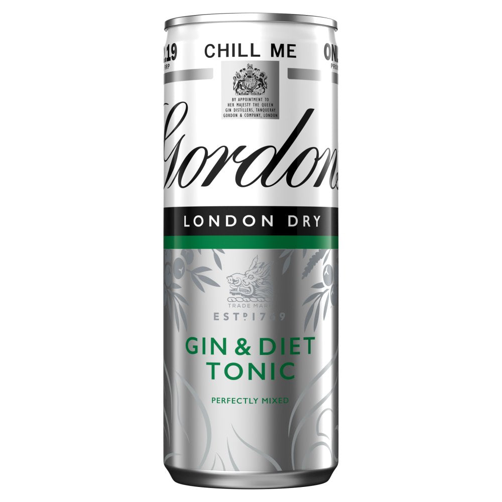 Gordon's Gin & Diet Tonic 5% vol 250ml Can PMP £2.19   250ml × 12 × 1