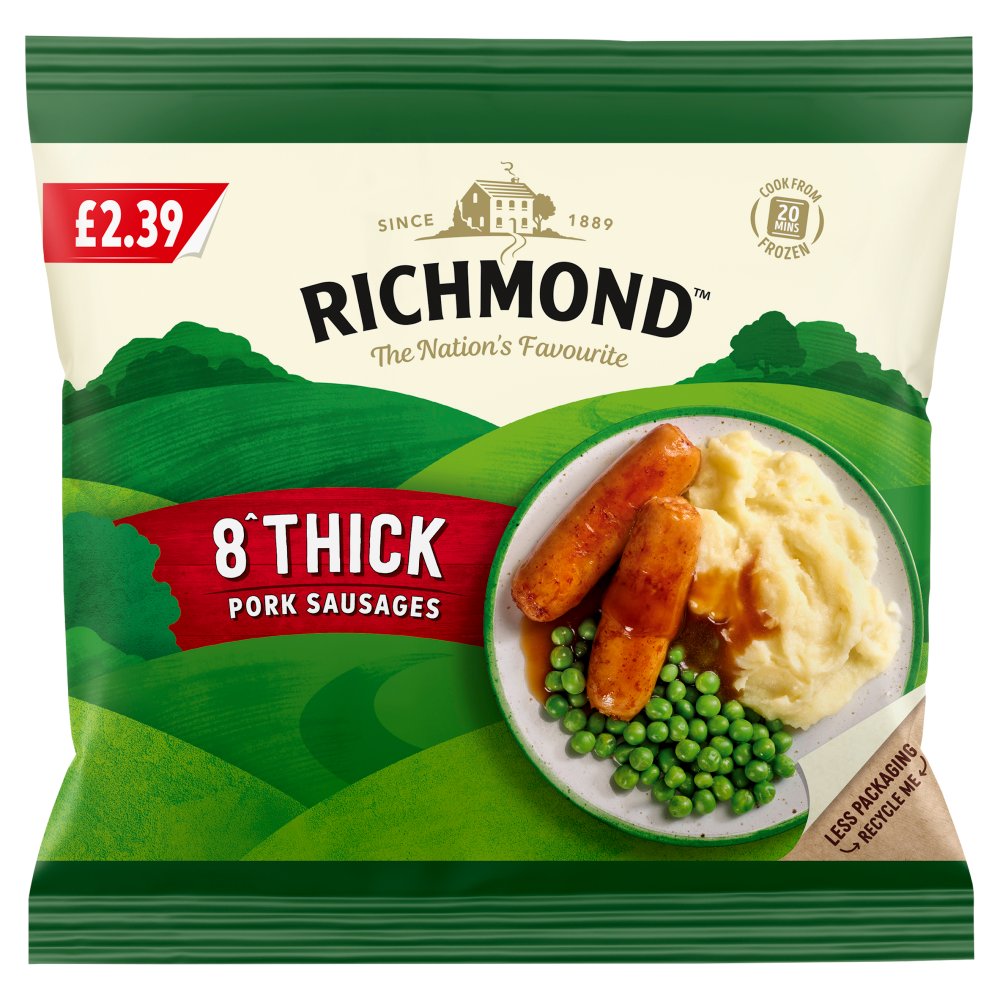 Richmond 8 Thick Pork Sausages 344g   344g × 8