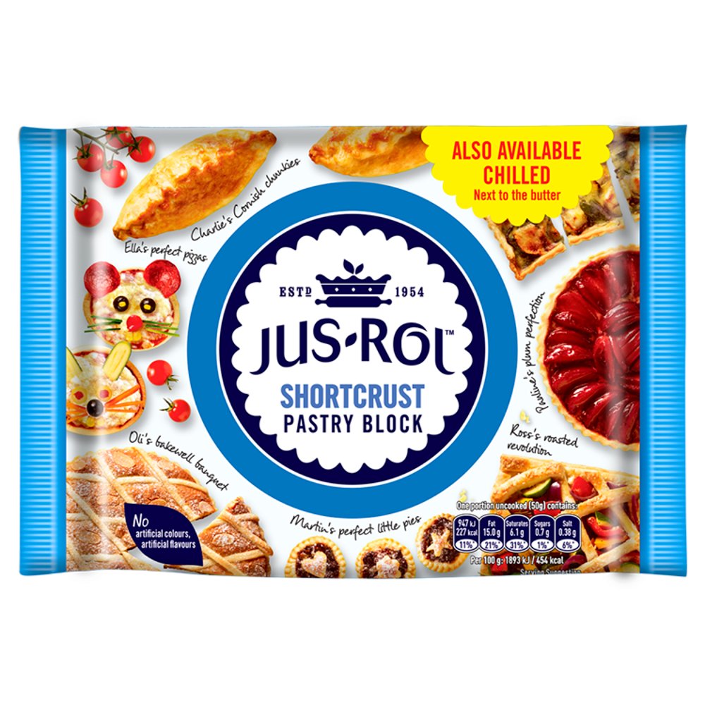 Jus-Rol Frozen Shortcrust Pastry Block 500g   500g × 1