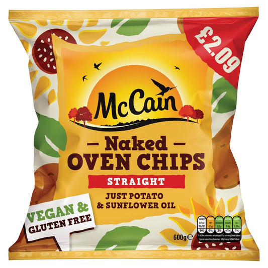 McCain Naked Oven Chips Straight 600g   600g × 16