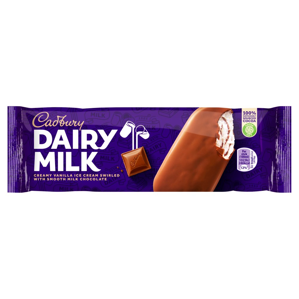 Cadbury Dairy Milk Creamy Vanilla Ice Cream Swirled with Smooth Milk Chocolate 100ml   100ml × 24 × 1