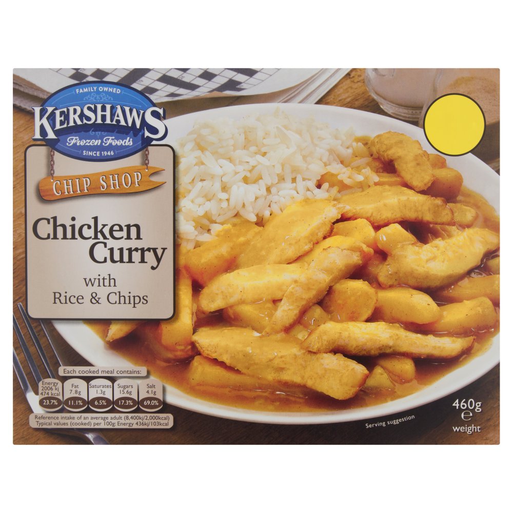 Kershaws Chip Shop Chicken Curry with Rice & Chips 460g   460g × 1
