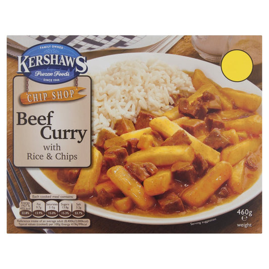 Kershaws Chip Shop Beef Curry with Rice & Chips 460g   460g × 12