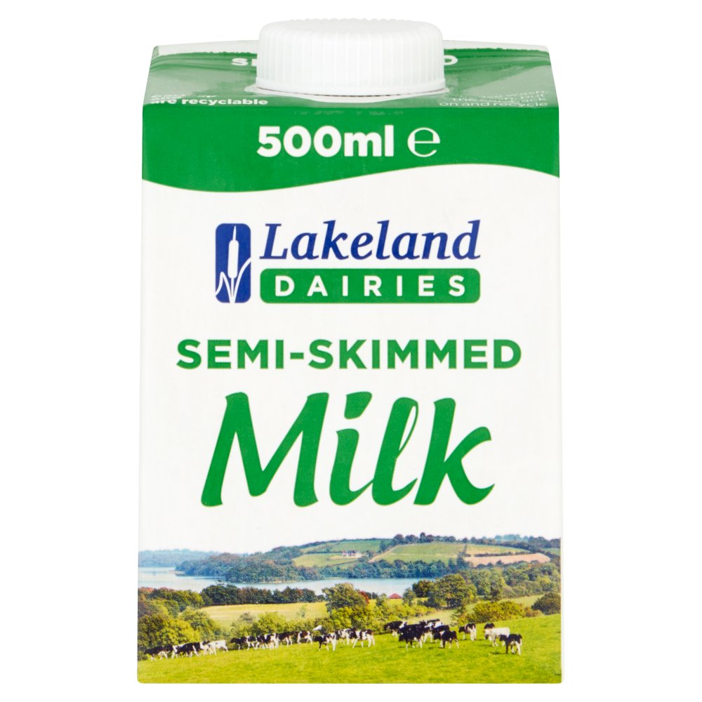 Lakeland Dairies Semi-Skimmed Milk 500ml   500ml × 12 × 1