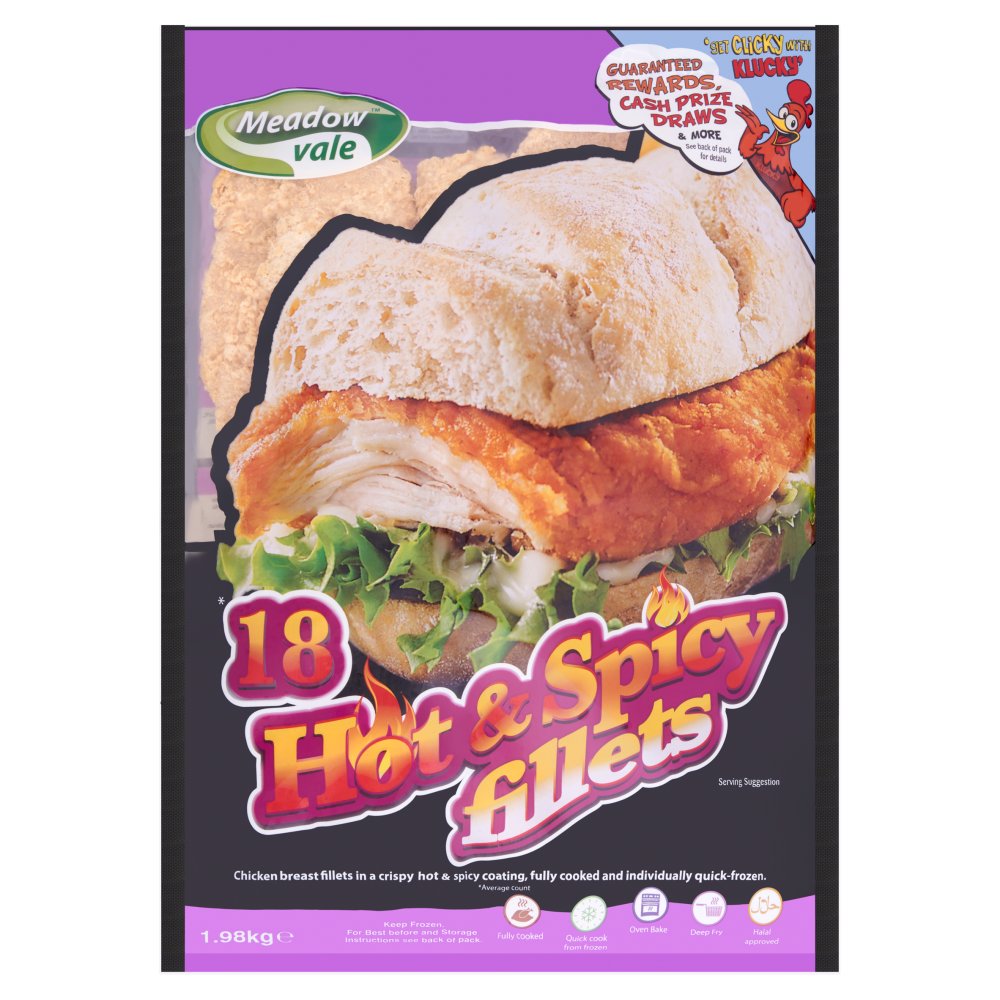 Meadow Vale Hot & Spicy Chicken Fillets 1.98kg   1.98Kg × 1