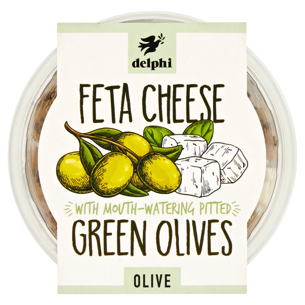 Delphi Feta Cheese Green Olives with Mouth-Watering Pitted 160g   160g × 1