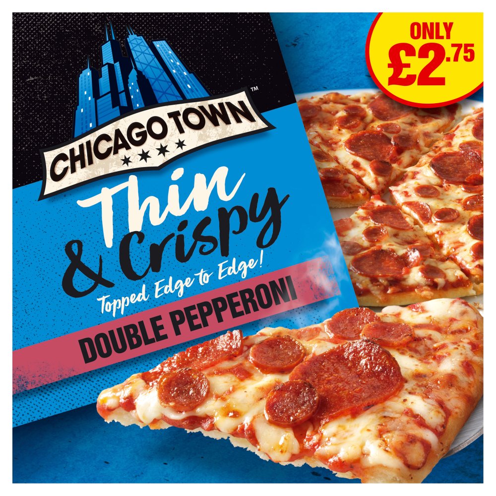 Chicago Town Thin & Crispy Double Pepperoni Pizza 305g (PMP)   305g × 1