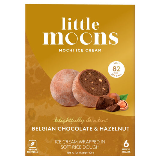 Little Moons Mochi Ice Cream Belgian Chocolate & Hazelnut 6 x 32g (192g)   6pk × 1