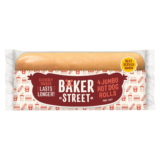 Baker Street 4 Jumbo Hot Dog Rolls   4pk × 7