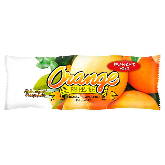 Franco's Ices Orange Refresher Orange Flavoured Ice Lolly 70ml   Sgl × 30 × 1