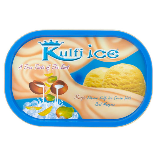 Kulfi Ice Mango Flavour Kulfi Ice Cream with Real Mangoes 1 Litre   1Ltr × 8