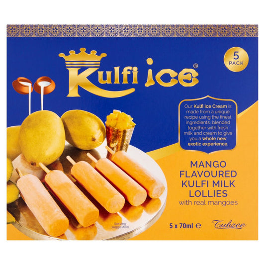 Kulfi Ice Mango Flavoured Kulfi Milk Lollies 5 x 70ml   5X70ml × 1